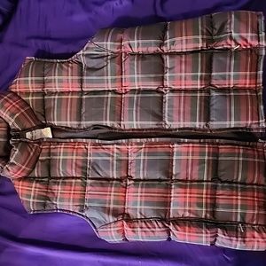 Eddie Bauer plaid puffer vest
